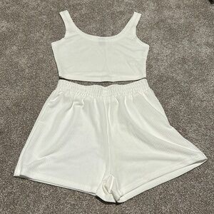 Two piece white set. Size Small/4